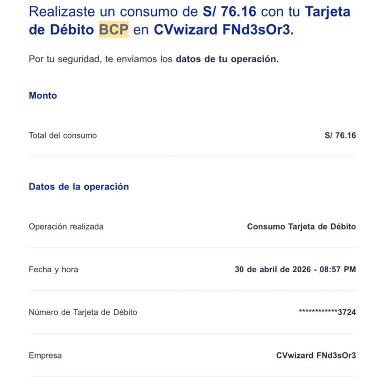 Solicito devolución por cobro automático de CVwizard y cancelación