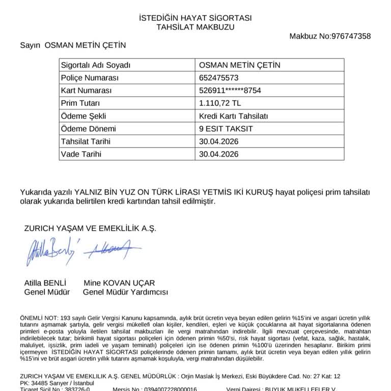 Hayat Sigortam İptal Edilmedi Ve Kredi Kartımdan Haksız Ücret Çekildi