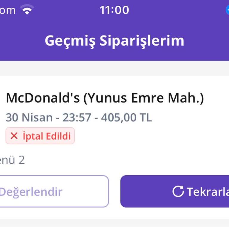 Getir Yemek'te Siparişimin Haksız İptali Ve İade Yapılmaması