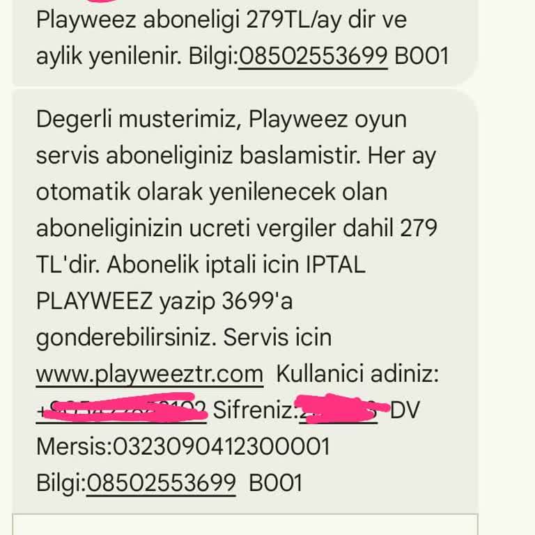 İzin Almadan Başlatılan Playweez Aboneliği Ve 279 TL Ücret İadesi Talebi