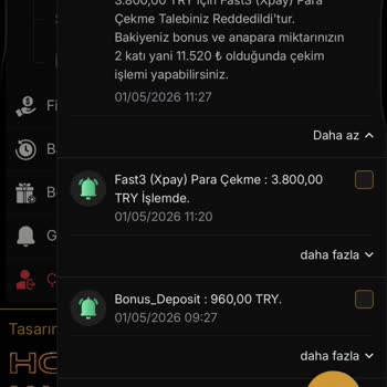 Bonus Şartına Rağmen Keyfi Çekim Reddi