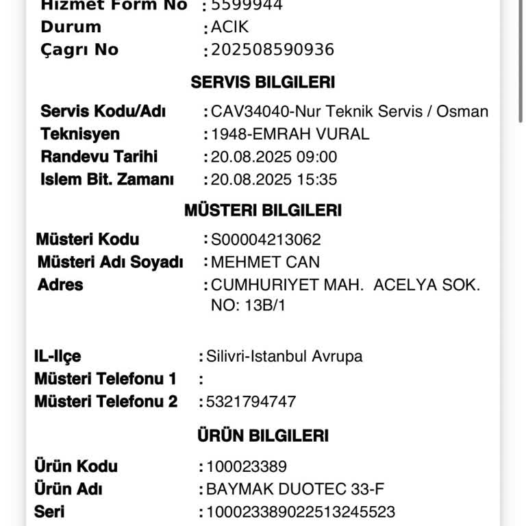 Baymak Kombimde Sürekli Arıza, Garanti Kapsamında Değişim Talebi