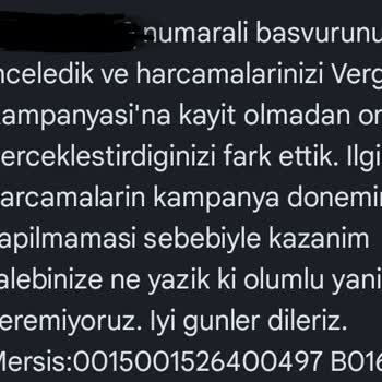 Akbank'tan Geç Katılım Gerekçesiyle Kampanya Ödülünün Reddedilmesi