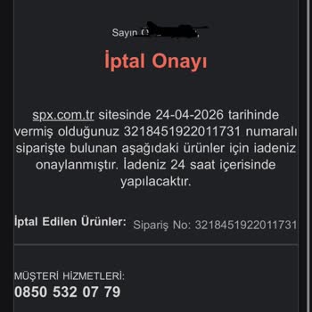 Siparişim Yetkisiz Şekilde İptal Edildi Ve Hemen Gönderilmesini İstiyorum