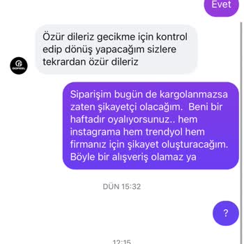 Ürün Kargoya Verilmedi, Geri Ödeme İstiyorum