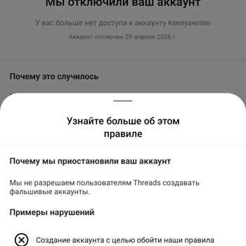 Threads заблокировал два аккаунта без права на апелляцию — личный блог и рабочий профиль отключены