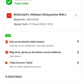 Migros Yemek Sorun Yaşama