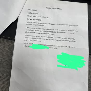 Media Markt Ve Lenovo Yetkili Servisinin Uzun Süreli Ve İhmalkar Tamir Süreci