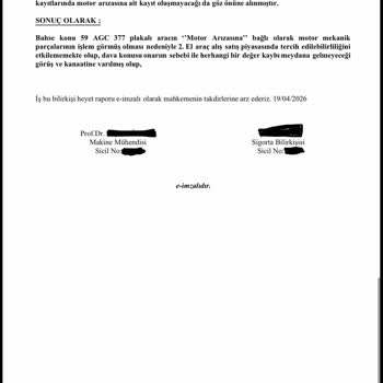 Arabam.com'dan Alınan Araçta Motor Hasarı, Destek Eksikliği Ve İhale Ekranının Kapatılması