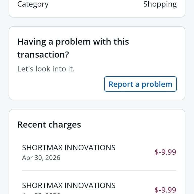 Shortmax Innovations Unauthorized Charges Despite No Active Subscription