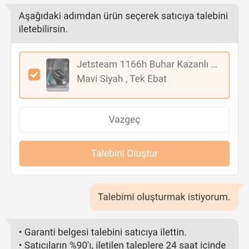 Garanti Faturası Alınamıyor Ve Ütü Buhar Vermiyor