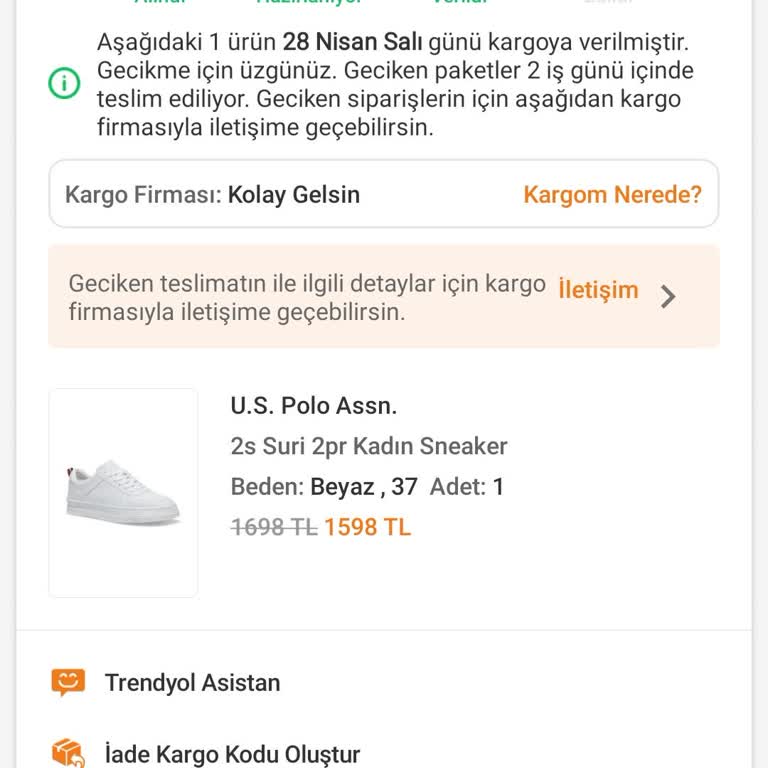 Teslim Edilmemiş Ayakkabı Kargo Sorunu Ve İade Talebi