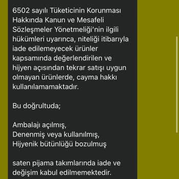 Kalitesiz Naylon Kumaşlı Pijamalara İade Talebim Reddedildi