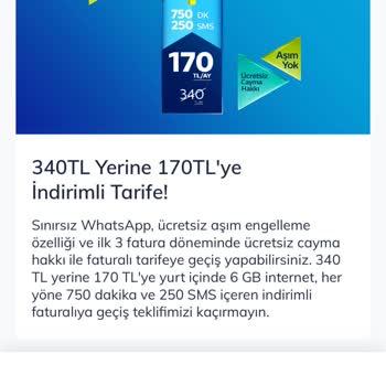 Faturalı Tarifeye Geçiş Talebim Onaylanmadı Ve Bilgilendirme Alamadım