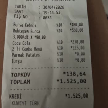 Metroport AVM'de Soğuk Ve Kurumuş Bursa Kebap İçin İade Talebi
