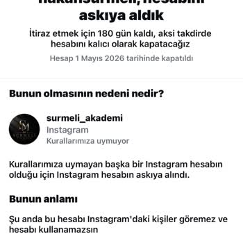 Şikayet Sonrası Tüm Hesaplarımın Haksız Askıya Alınması