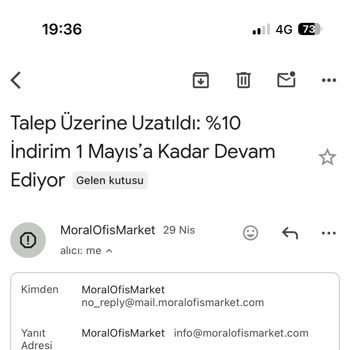 Moral Ofis Market İznim Olmadan Mail Gönderiyor
