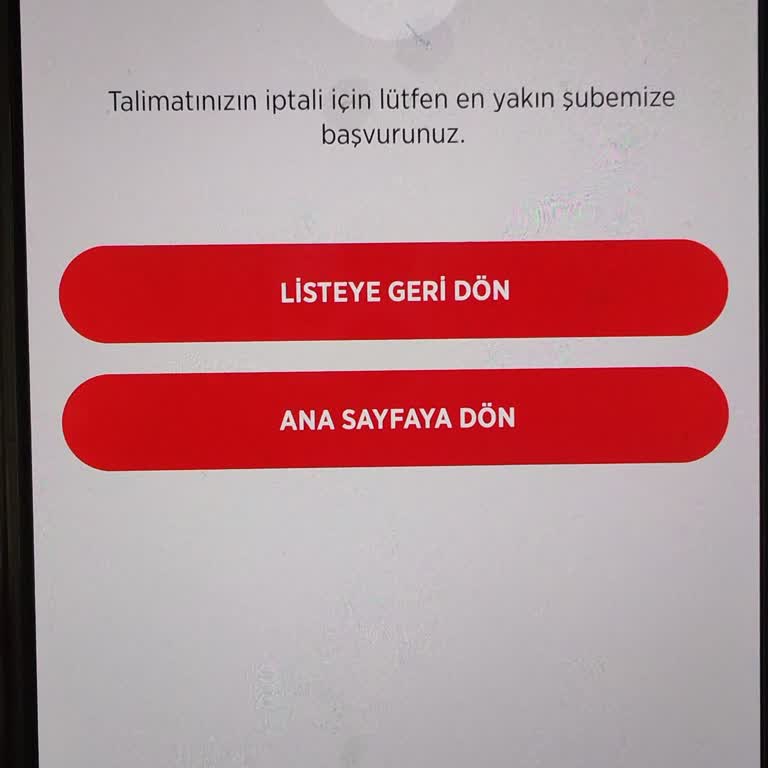 Otomatik Telefon Fatura Ödeme Talimatının Şubesiz İptal Talebi