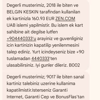 Garanti Bankası'nda Yetkisiz Sanal Kart İşlemleri Ve İade Talebi