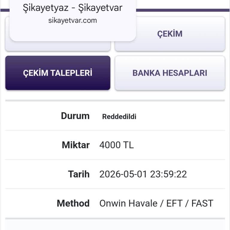 Onwin Hesabımdan 3.000 TL’lik Bakiyenin Haksız Silinmesi