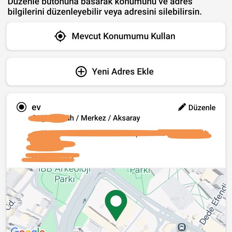 Harita Hatası Nedeniyle Yanlış Adrese Yönlendirilen Siparişin Ücret İadesi Talebi