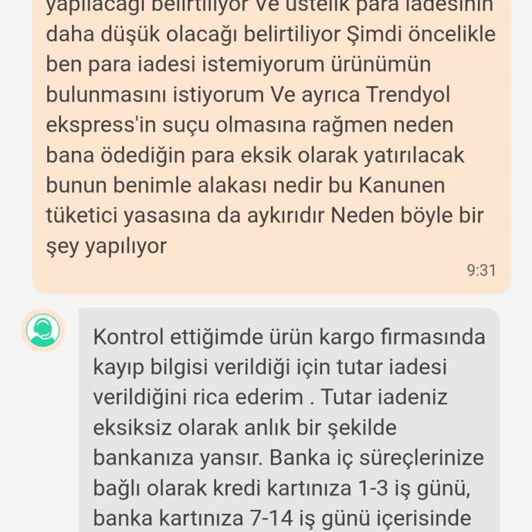 Trendyol Express Kargom Kayıp, Açıklama Ve Soruşturma Talebi
