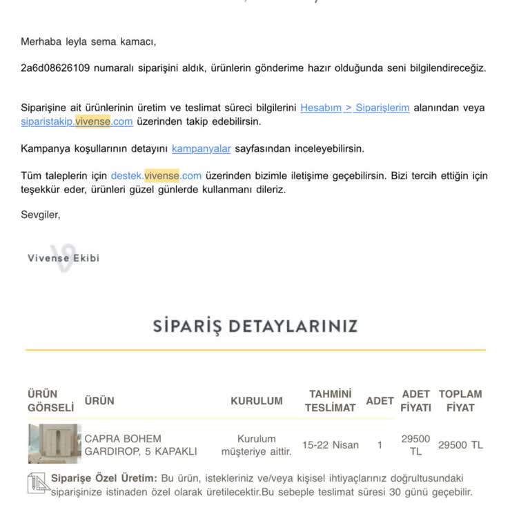 Teslimat Tarihi Aşılmış Dolap Ve Sessiz Müşteri Hizmetleri