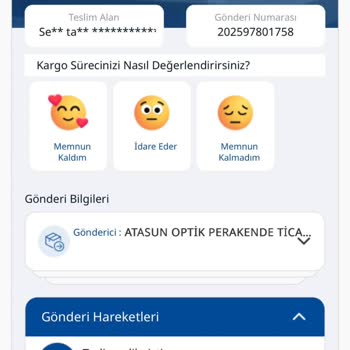 Atasun Optik'te Kayıp Gözlük Çerçevesi Ve Cevapsız Kargo Sorunu