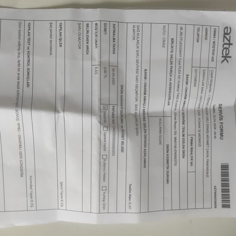 JBL Tune Flex Sağ Kulaklık Şarjı Hızla Azalıyor Servis Sonrası Da Çözülmedi