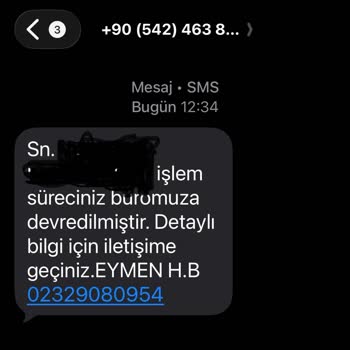 Sahte Dava Bildirimi İçeren SMS Şikayeti