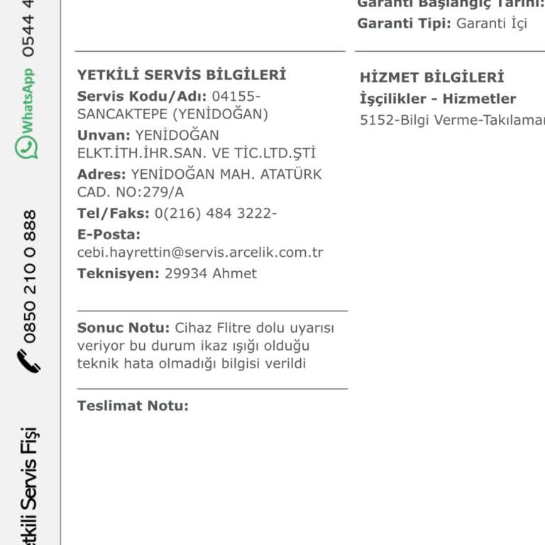 Arçelik Kurutma Makinesinde Erken Filtre Temizleme Işığı Ve Kaba Servis Davranışı