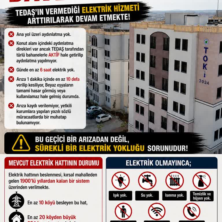 Midyat 2. Etap TOKİ Konutlarında Kronik Elektrik Kesintileri Ve Aydınlatma Eksikliği