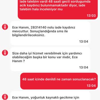 Teslim Edilmeyen Siparişin 350 TL'lik İadesi Acilen Gerçekleştirilmeli