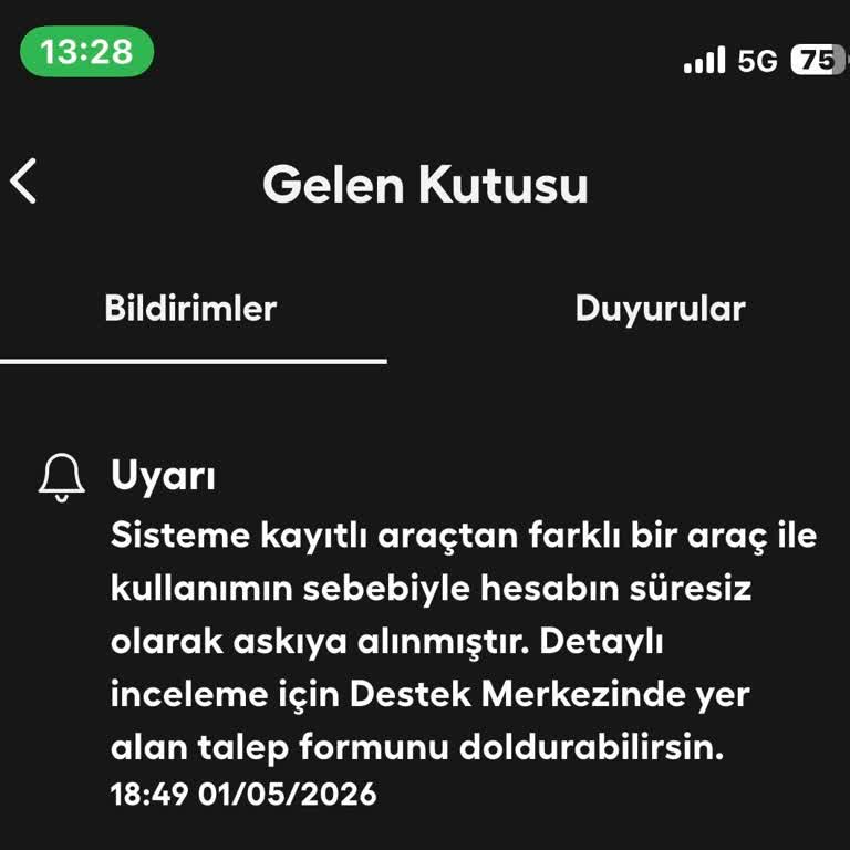 Sarı Taksi Şikayeti Nedeniyle Tag Şoför Hesabının Süresiz Askıya Alınması