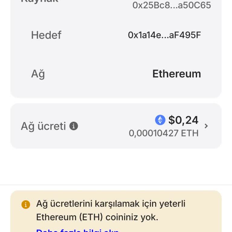 Trust Wallet’ta Yetersiz ETH Nedeniyle USDT Transferi Gerçekleşmiyor