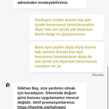 Doğum Günü Bonusunun Eksikliği Ve Cevapsız Müşteri Desteği