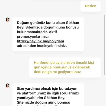 Doğum Günü Bonusunun Eksikliği Ve Cevapsız Müşteri Desteği