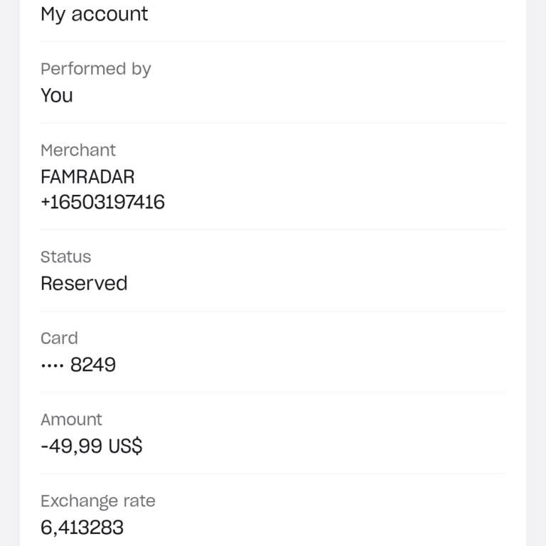 FamRadar, pido reembolso del cargo indebido y cancelación de suscripción