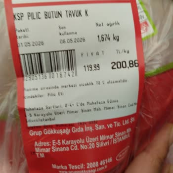 Gökkuşağı Market’te Bozuk Tavuk Satışı Ve Geçersiz Telefon Numarası