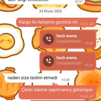 IBAN Ödemeli Sipariş Teslim Edilmedi Ve İade Gelmedi