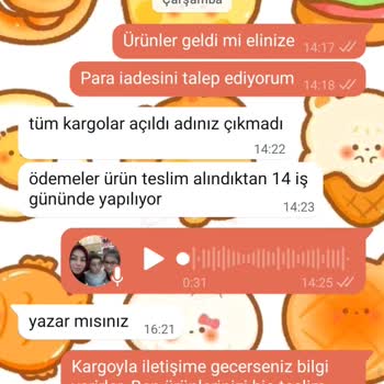 IBAN Ödemeli Sipariş Teslim Edilmedi Ve İade Gelmedi