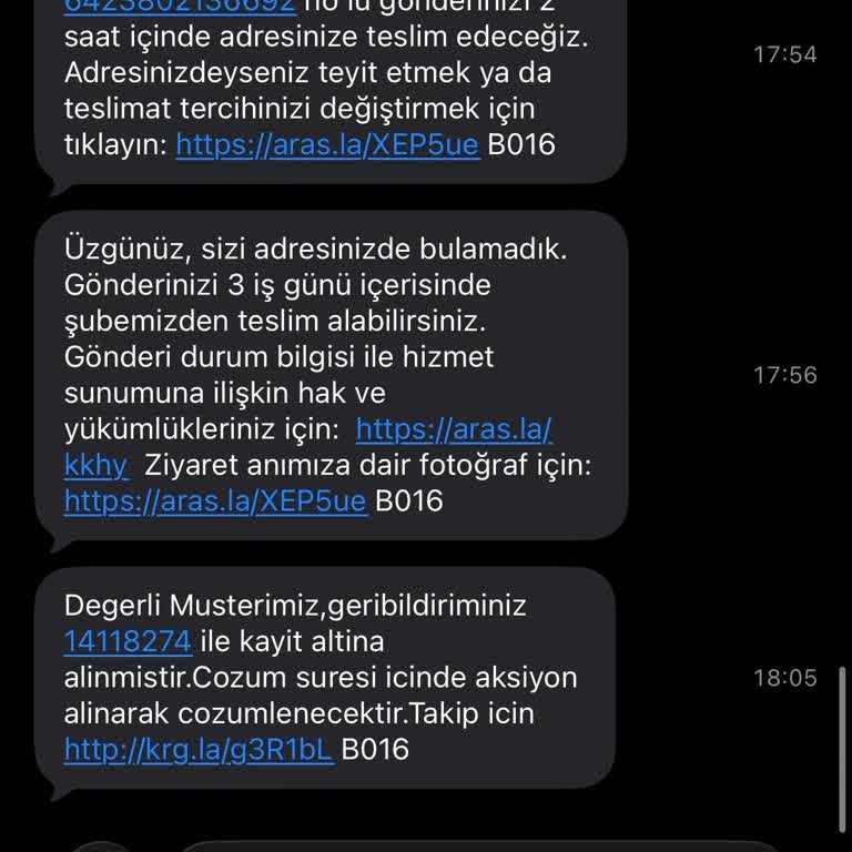 Aras Kargo Yamanevler Şubesinde Yanıltıcı Adres Bulamama Bildirimi Ve Müşteri Güven Kaybı