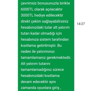 Yatırılan 250 TL Hesaba Yansımadı Ve Hesap Bloke Edildi