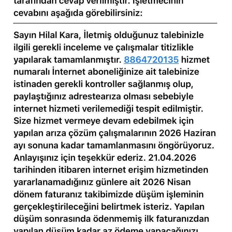 Aylarca Çözülmeyen İnternet Kesintisi Ve Haksız Fatura Şikayeti