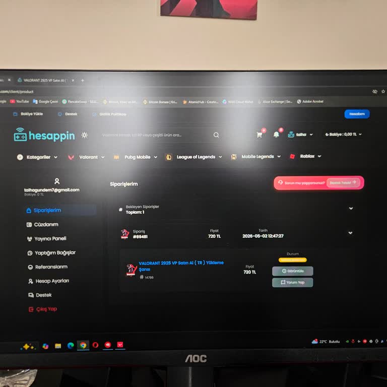 Hesapepin.com’da 720 TL’lik Epin Siparişi Teslim Edilmedi Ve İade Talebi