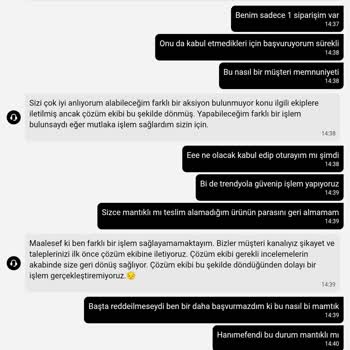 Teslim Edilmeyen Hamburger Siparişine İade Reddi