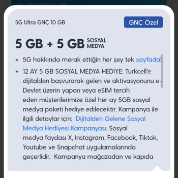 Yanlış Tarife Ve Kayıp 5 GB Sosyal Medya Paketi Nedeniyle Mağduriyet