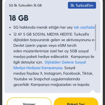 Yanlış Tarife Ve Kayıp 5 GB Sosyal Medya Paketi Nedeniyle Mağduriyet