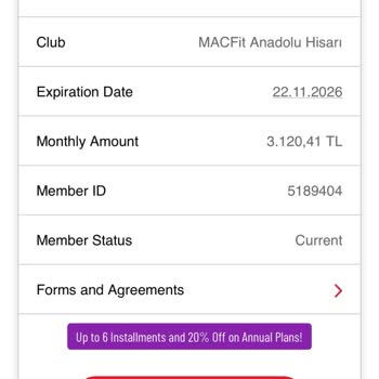 Macfit | İstanbul Anadolu Üyelik İptali Hakkında Herhangi Bir Olumlu Dönüş Yapılmadı