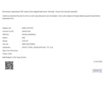 İdefix'ten Alınan Arızalı Monitör İçin Uzun Süreli İade Gecikmesi
